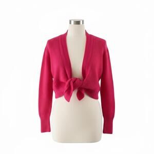 Aritzia Little Moon Wool Mohair Blend Cardigan XXS Pink Tie Front Sweater